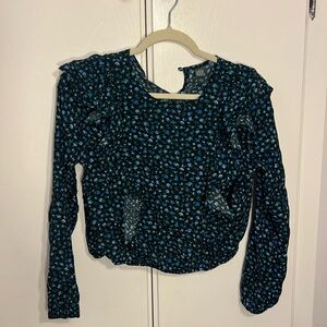 Ruffle cropped long sleeve